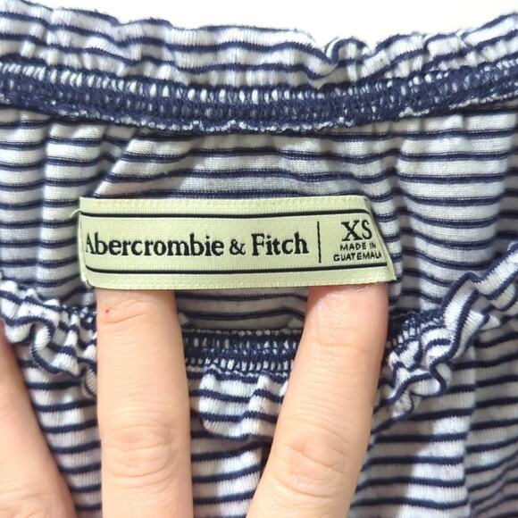 Abercrombie & Fitch Off the Shoulder Top Navy White Stripes Women's Size XS - Picture 3 of 7